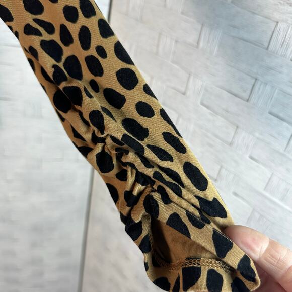 Chico’s Animal print blouse turtleneck gathered sides 3/4 sleeve - Picture 7 of 14